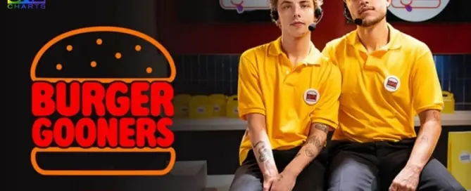 Nico Scooby and Vincent Revero star in MEN.com's Burger Gooners three-part limited series promotional image.