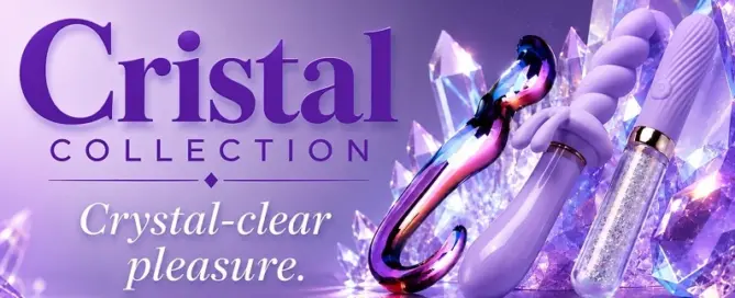 OEJ Cristal Collection editorial image featuring Blue Flame, Jade Twist and Diamond Glitter in a coordinated crystal-inspired product display.