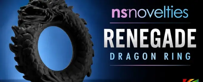 NS Novelties Renegade Dragon Ring silicone men’s intimate wellness product and retail packaging