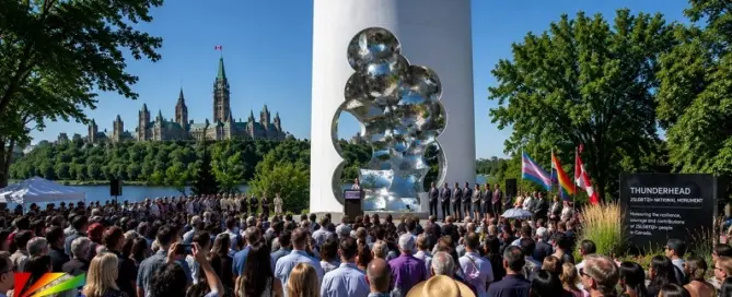 Thunderhead LGBTQ monument in Ottawa honoring victims and survivors of Canada’s historic LGBT Purge.