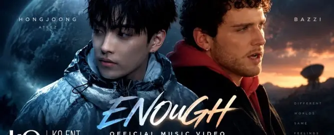 ATEEZ leader Hongjoong and Bazzi featured in the ENOuGH music video artwork