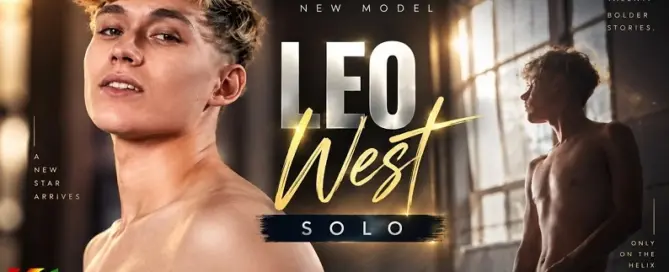 Leo West stars in his new Solo release as Helix Studios introduces the 23-year-old model.