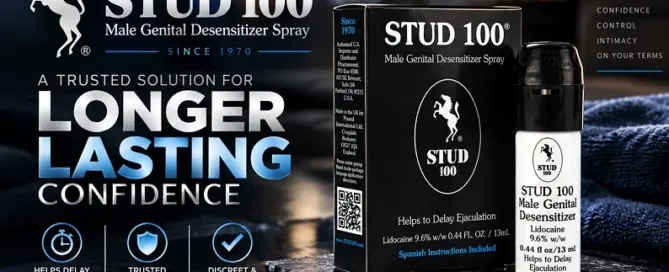 STUD 100 Delay Spray with lidocaine 9.6% for men seeking longer lasting confidence and greater control