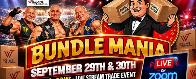 Williams Trading Bundle Mania live stream trade event September 29–30 featuring 20 pleasure product brands and retailer presentations