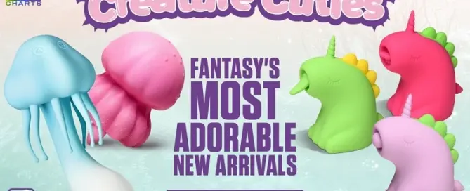 XR Brands Creature Cuties collection featuring JellyVibe, GlowJelly, Flickyhorn, Lickyhorn and Tappyhorn.
